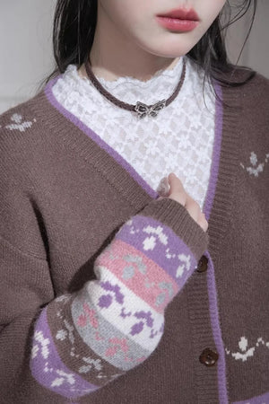 Winter Tulip Wool Cardigan Set