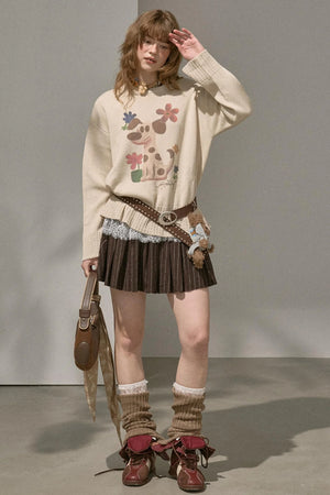 Winter Tweed Puffy Short Skirt