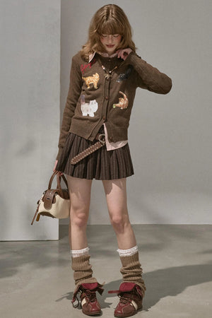 Winter Tweed Puffy Short Skirt