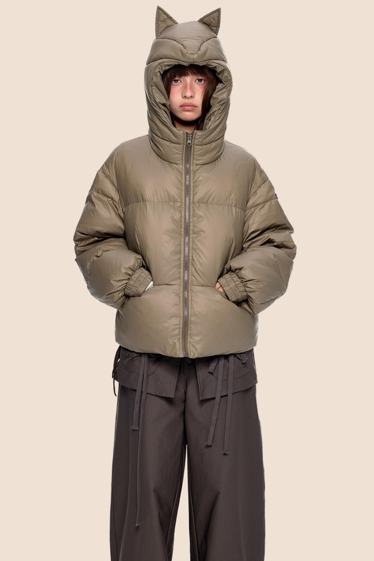 Winter White Short Down Jacket