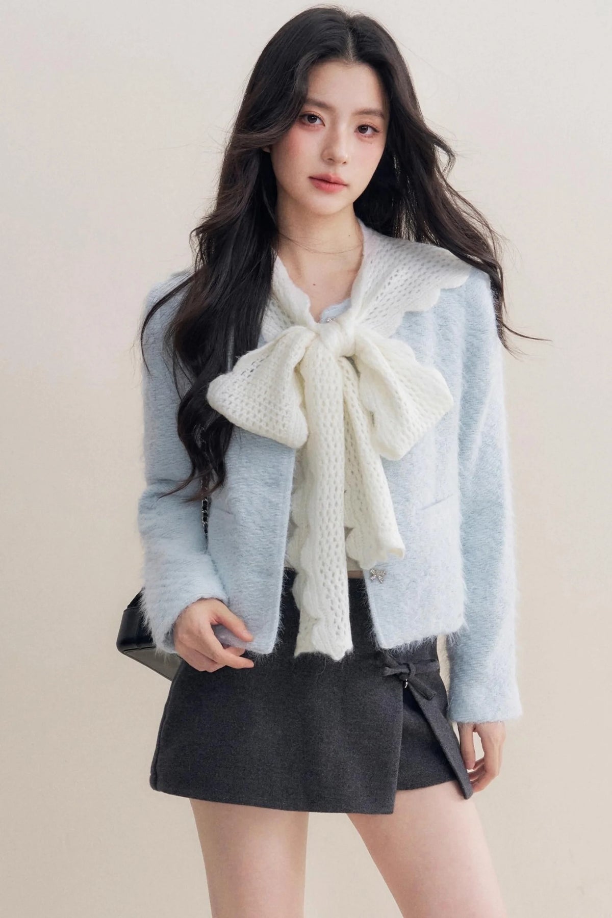 Winter Wool Blend Crew Neck Jacket