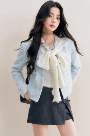 Winter Wool Blend Crew Neck Jacket