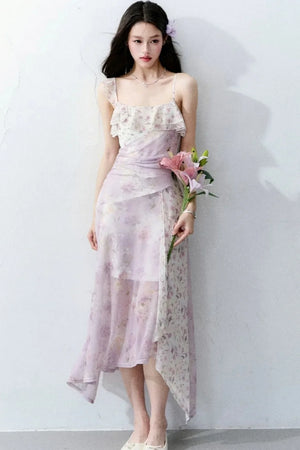 Wisteria Mesh Patchwork Dress