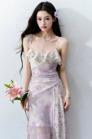 Wisteria Mesh Patchwork Dress