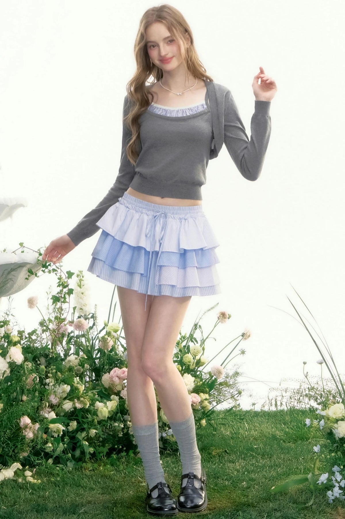 Wisteria Valley Retro Knit Top Set-Up