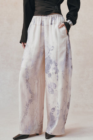 Women's Color-Block Waistband Print Straight-Leg Pants