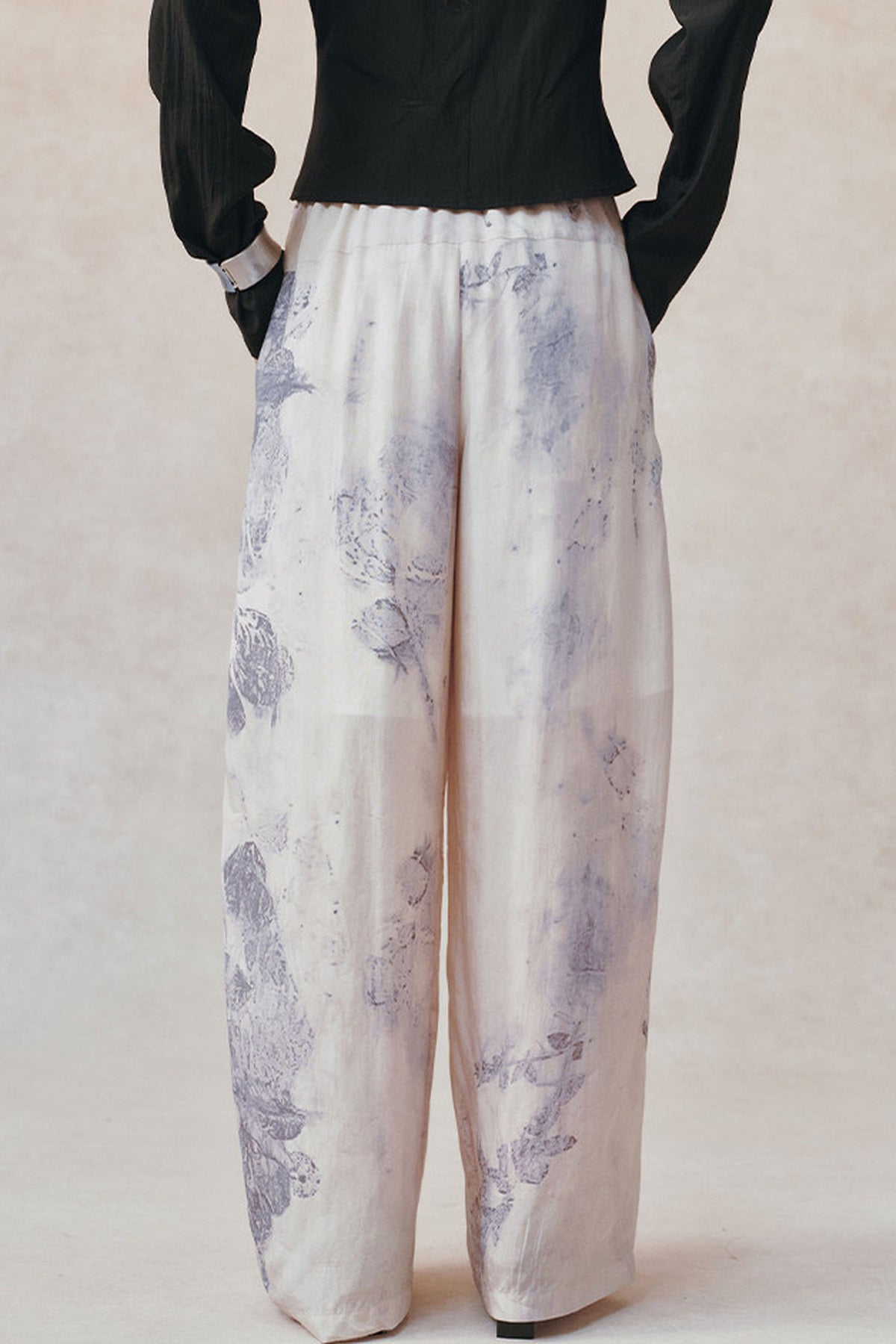 Women's Color-Block Waistband Print Straight-Leg Pants