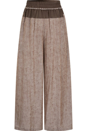 Women's Color-Block Waistband Print Straight-Leg Pants