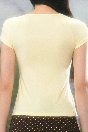 Women's U-Neck Pleated T-Shirt