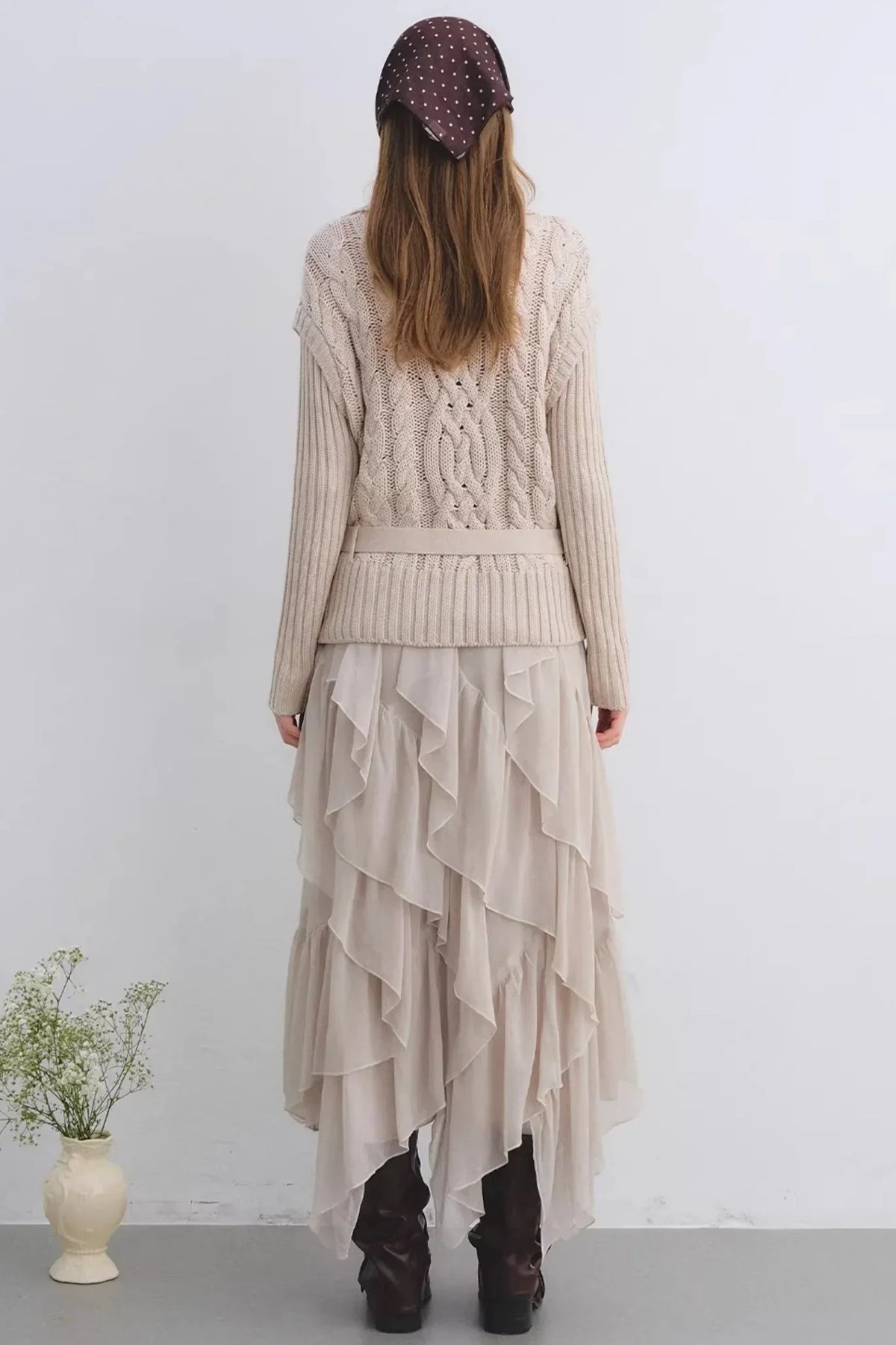Wool Blend Cable Knit Sweater