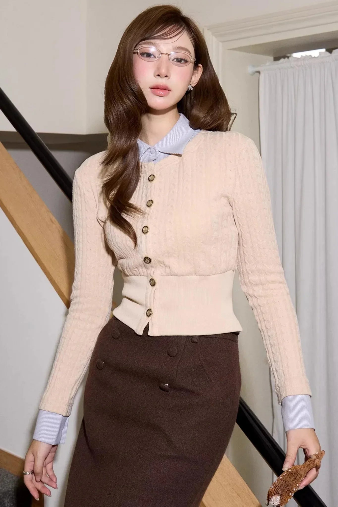Wool Blend Cigarette Skirt