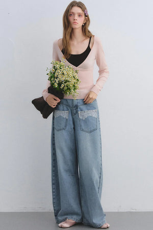 Wool Blend Color-Blocked Sweater
