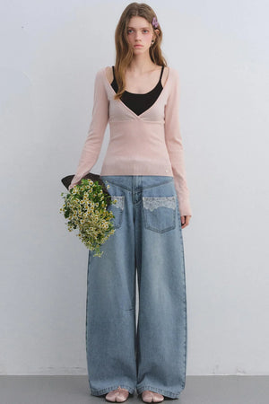 Wool Blend Color-Blocked Sweater