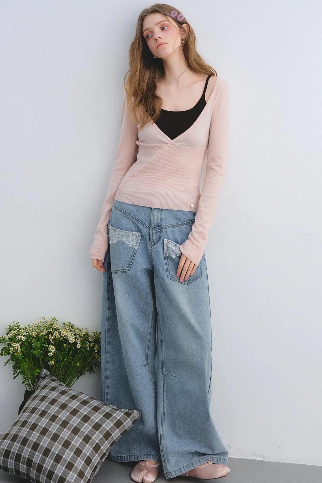 Wool Blend Color-Blocked Sweater