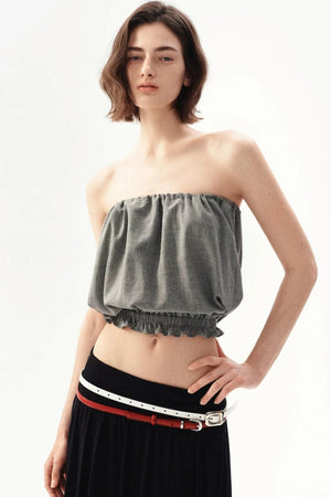 Wool Blend Crop Tube Top