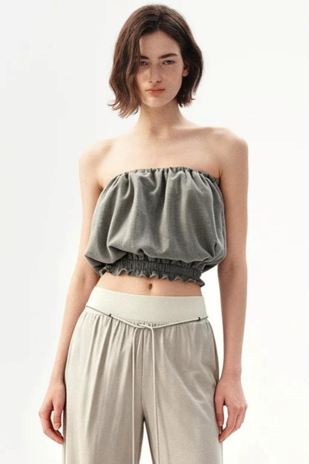 Wool Blend Crop Tube Top