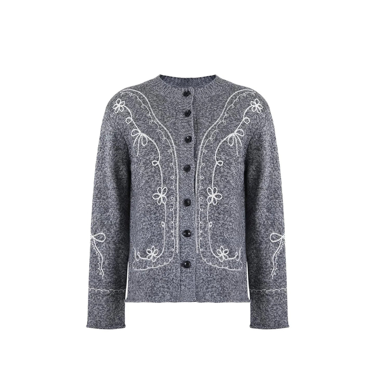 Wool Blend Embroidered Cardigan