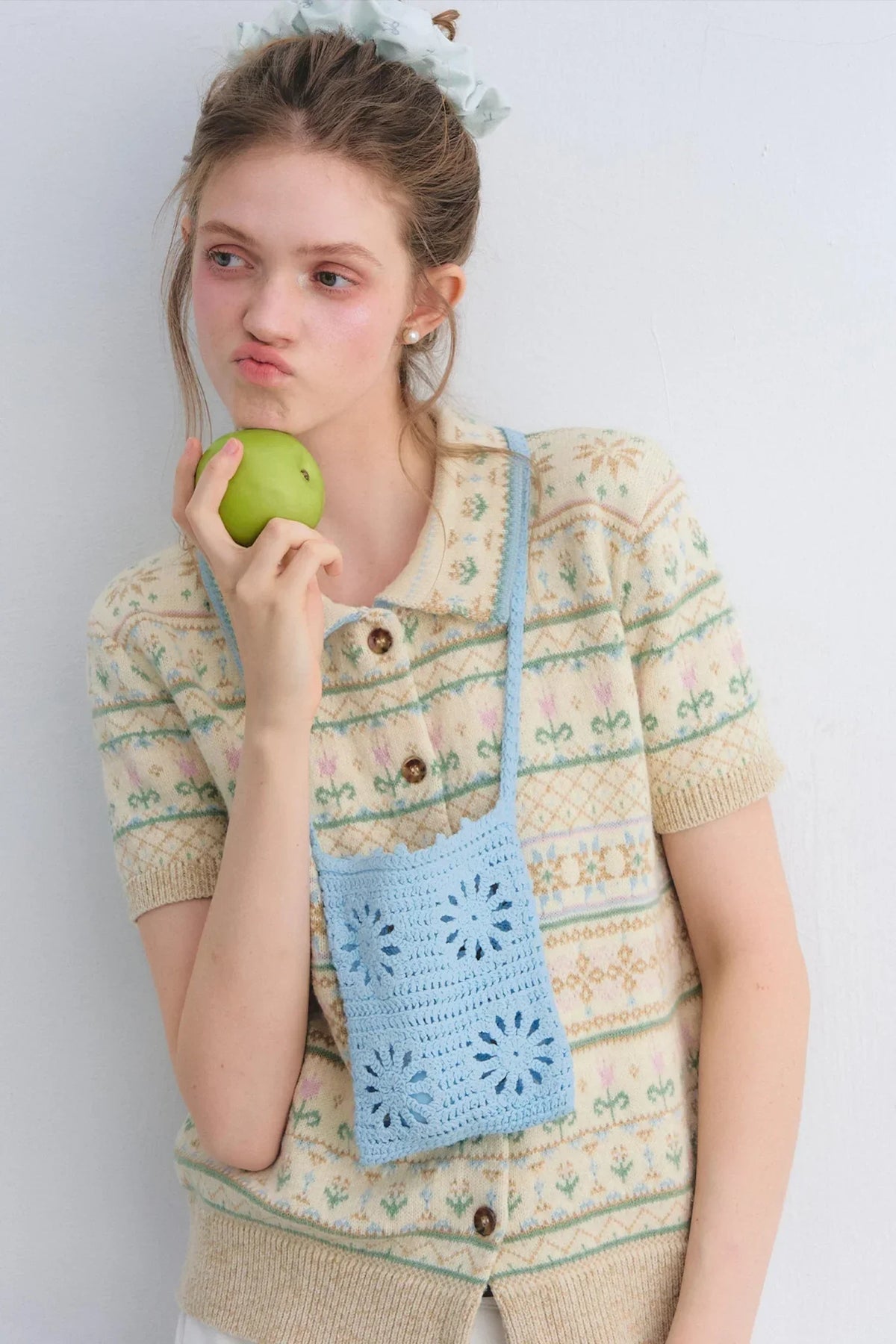 Wool Blend Fair Isle Top