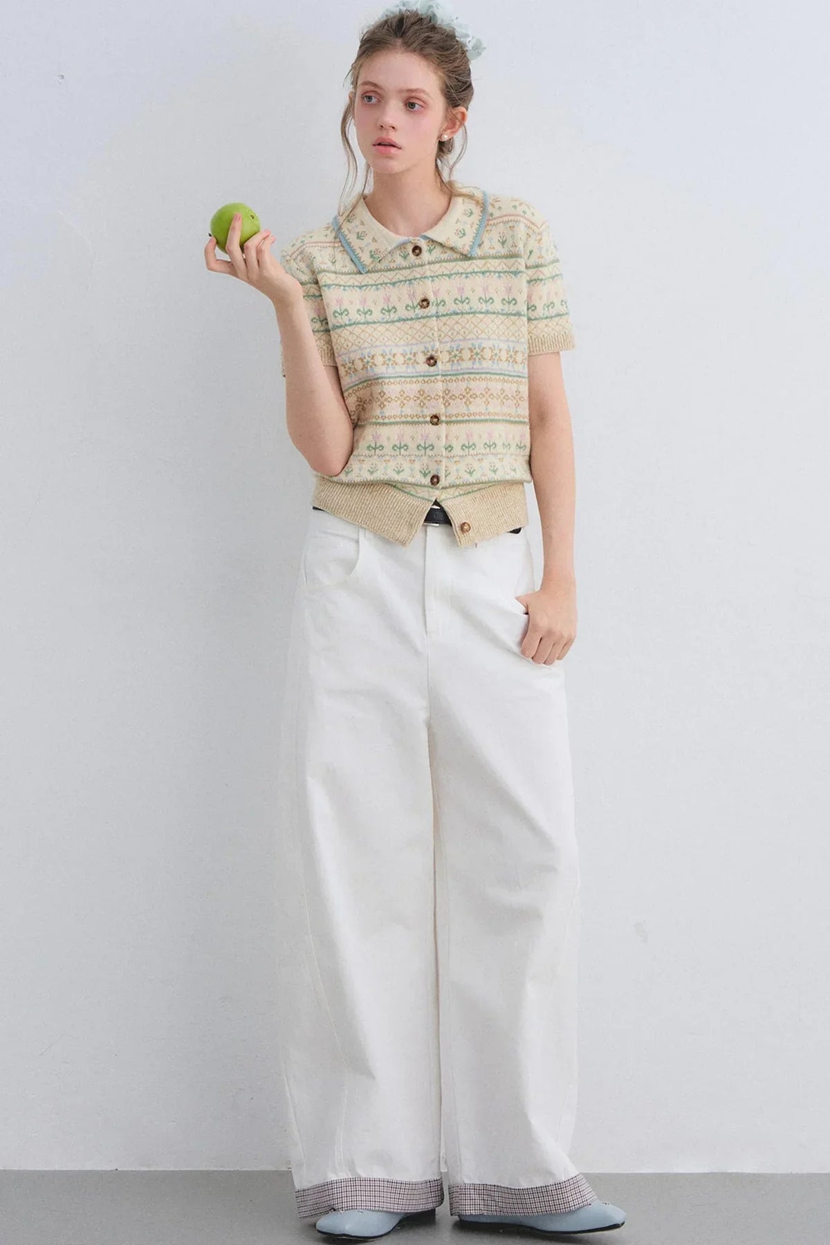 Wool Blend Fair Isle Top