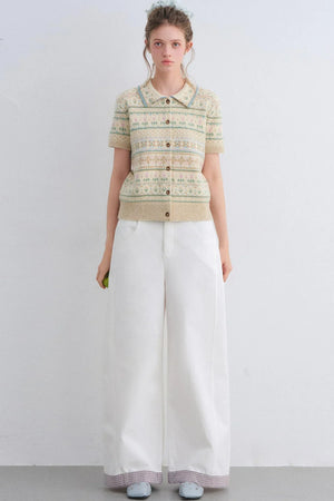 Wool Blend Fair Isle Top