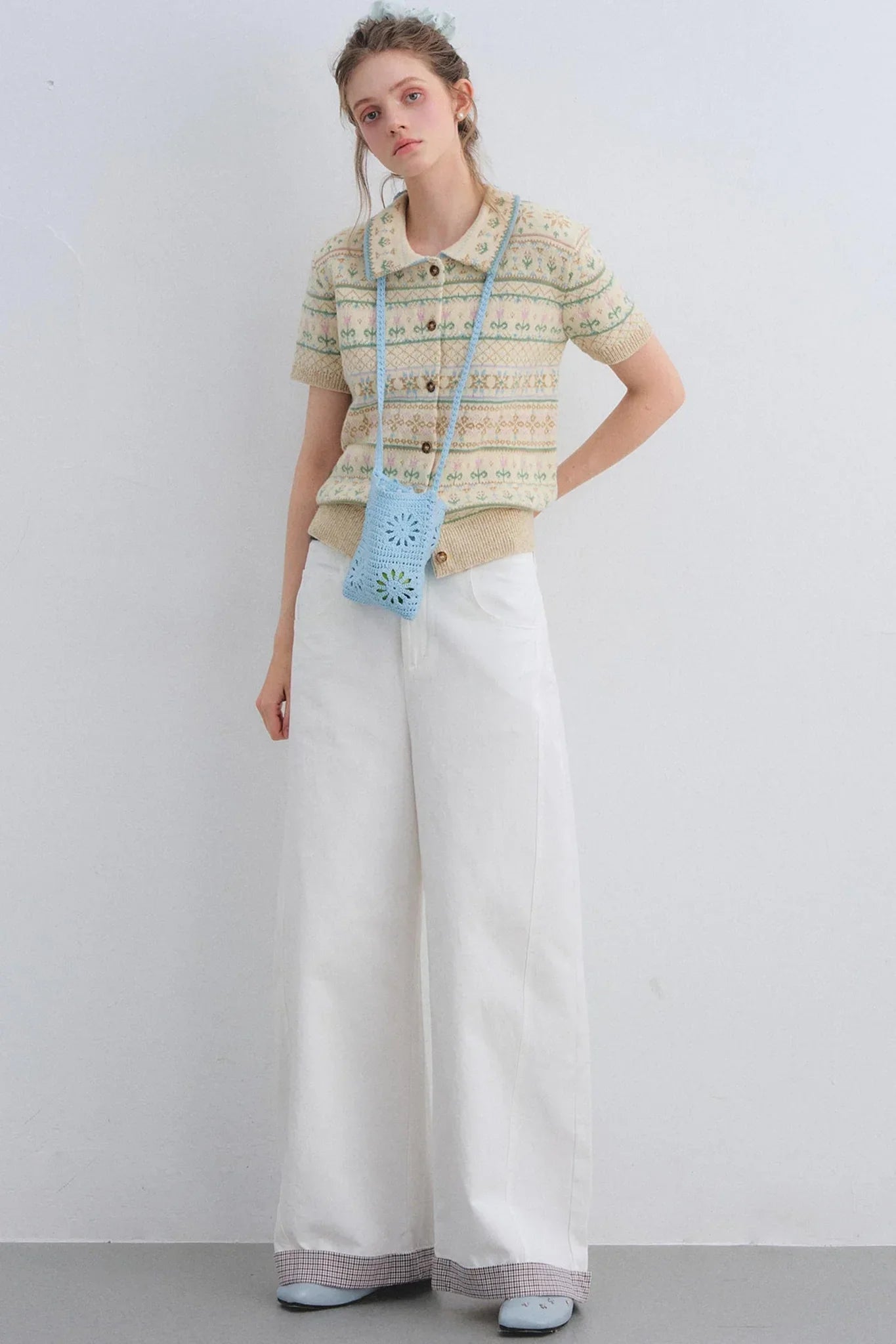 Wool Blend Fair Isle Top