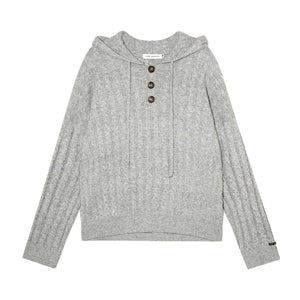 Wool Blend Hooded Knit Set-Up