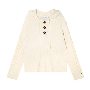 Wool Blend Hooded Knit Set-Up