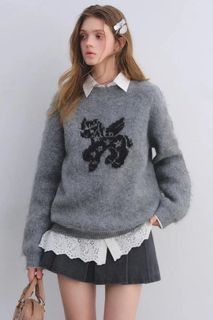 Wool-Blend Jacquard Sweater