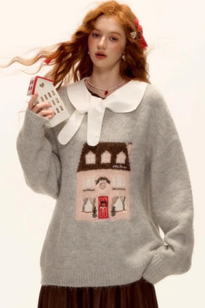 Wool Blend Jacquard Sweater