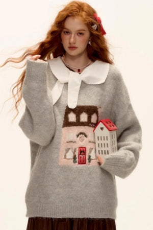 Wool Blend Jacquard Sweater