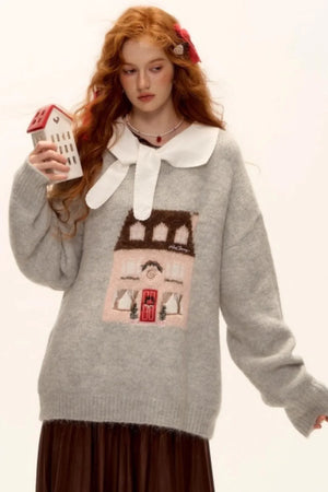 Wool Blend Jacquard Sweater
