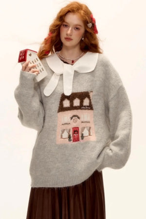 Wool Blend Jacquard Sweater