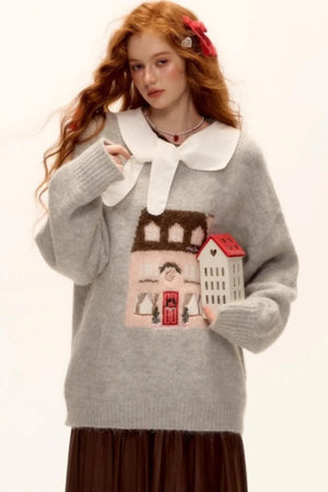 Wool Blend Jacquard Sweater