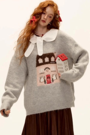 Wool Blend Jacquard Sweater