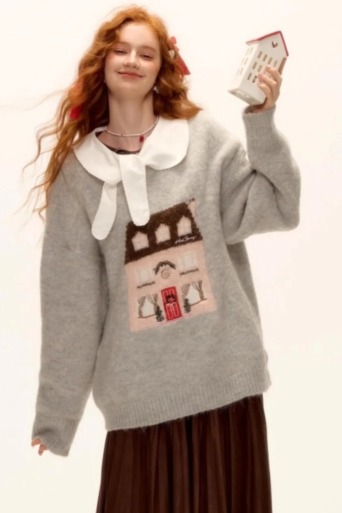 Wool Blend Jacquard Sweater