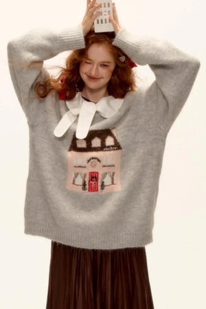 Wool Blend Jacquard Sweater