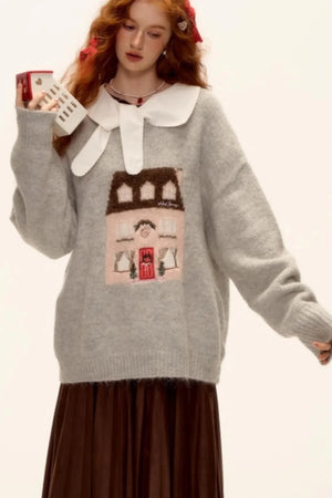 Wool Blend Jacquard Sweater