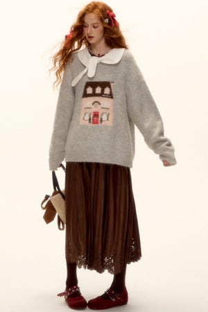 Wool Blend Jacquard Sweater