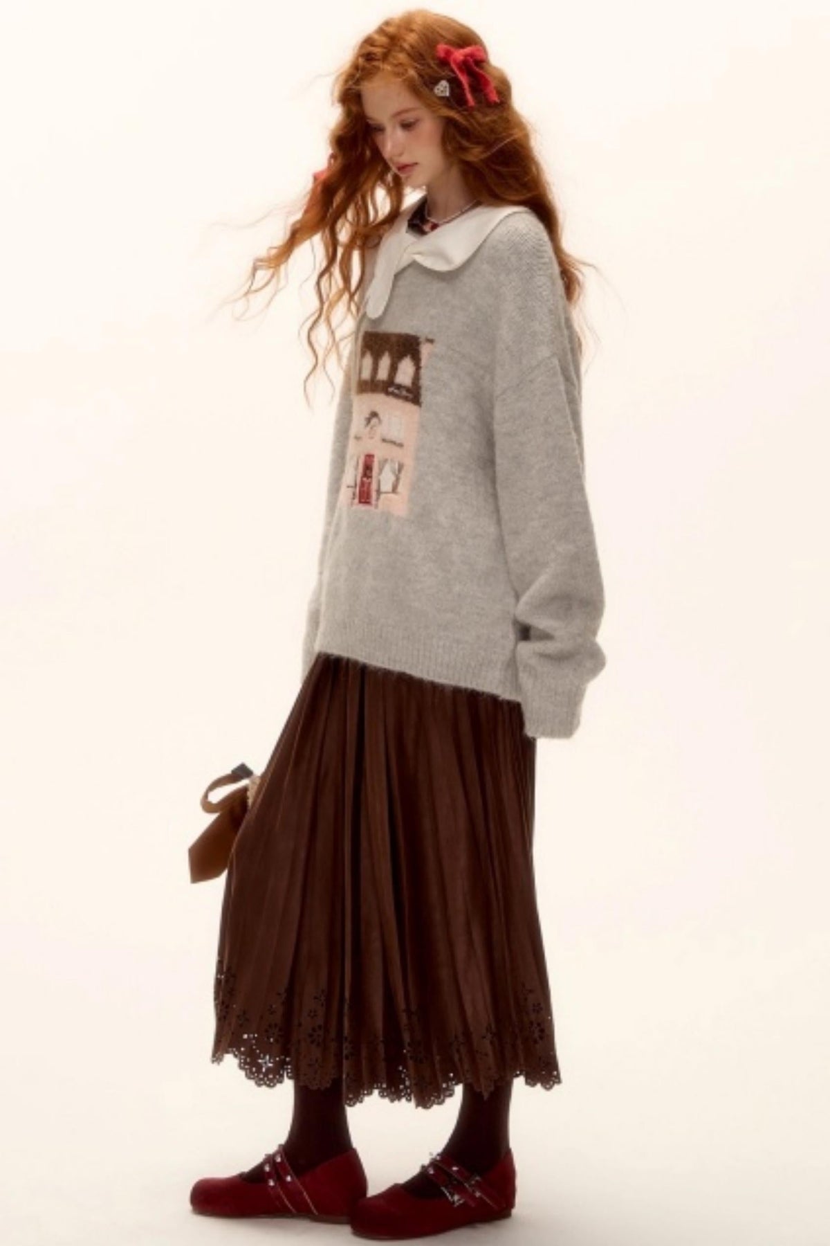 Wool Blend Jacquard Sweater