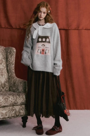 Wool Blend Jacquard Sweater