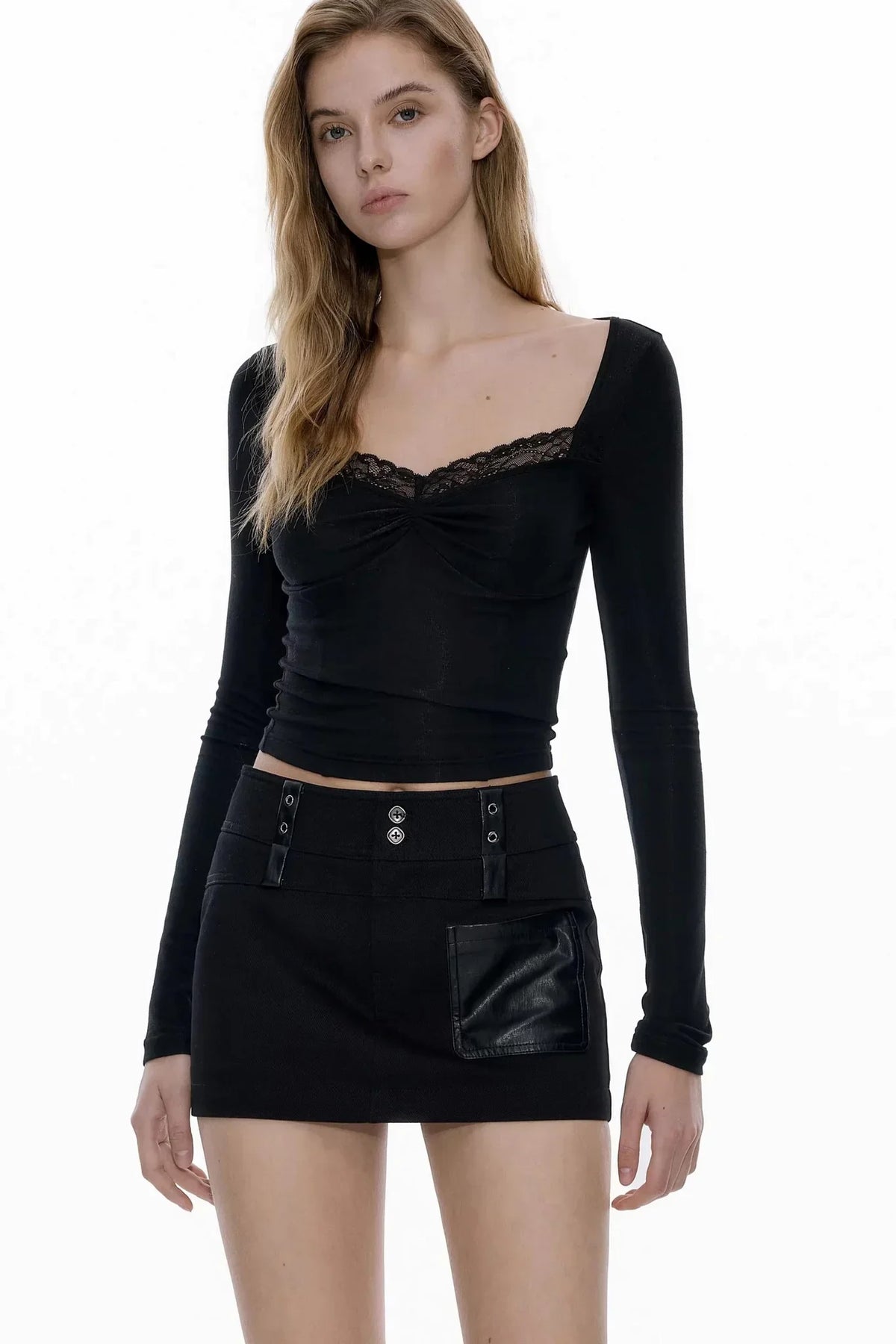 Wool Blend Lace Top
