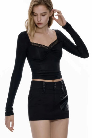 Wool Blend Lace Top