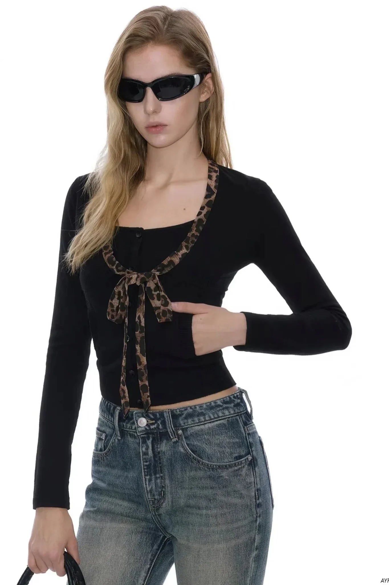 Wool Blend Leopard Sweater Set
