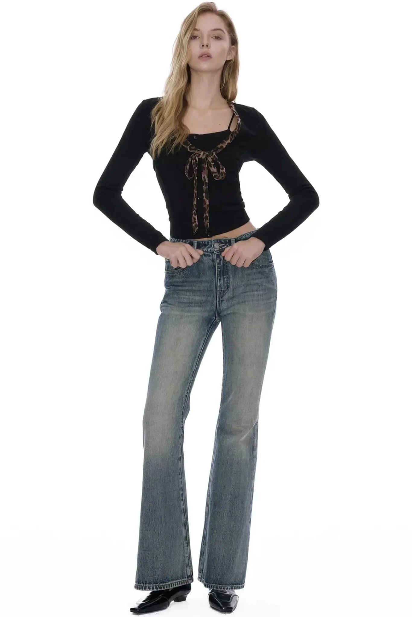 Wool Blend Leopard Sweater Set
