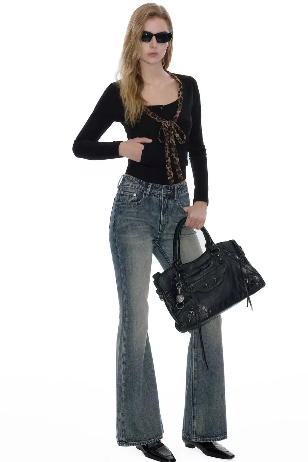 Wool Blend Leopard Sweater Set