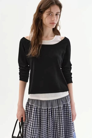 Wool Blend Off-Shoulder Top