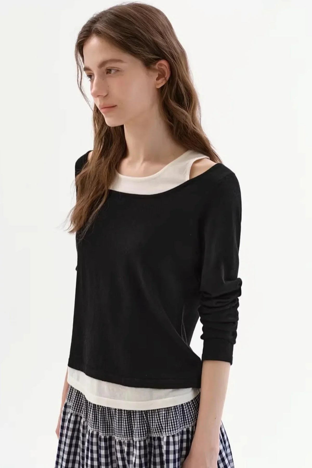 Wool Blend Off-Shoulder Top