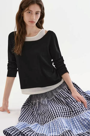 Wool Blend Off-Shoulder Top