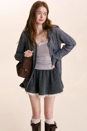 Wool Blend Patchwork Skirt