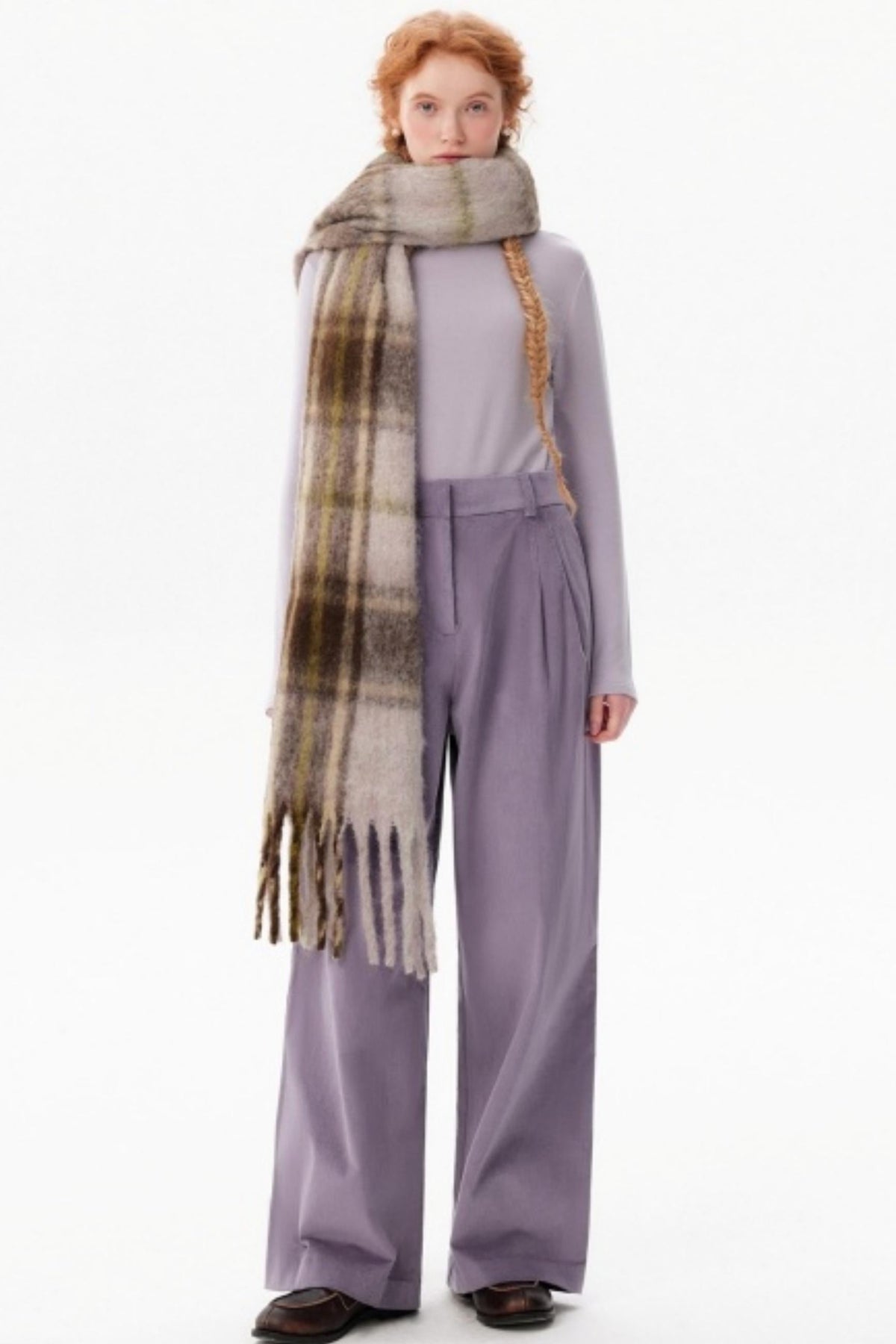 Wool Blend Plaid Scarf